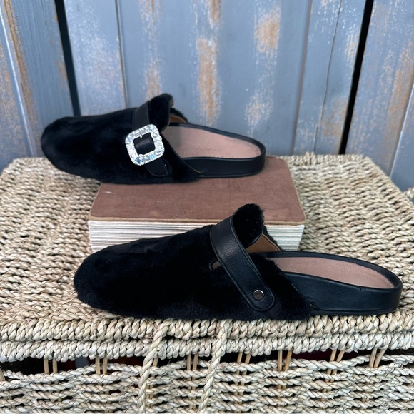 Kate Spade Cici Faux Fur Embellished Mules Flats Black Sz 7 - Picture 12 of 15